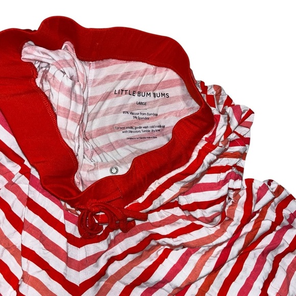 Little bum bums bamboo adult women red white pink pajama lounge pants large L pj - Picture 4 of 5
